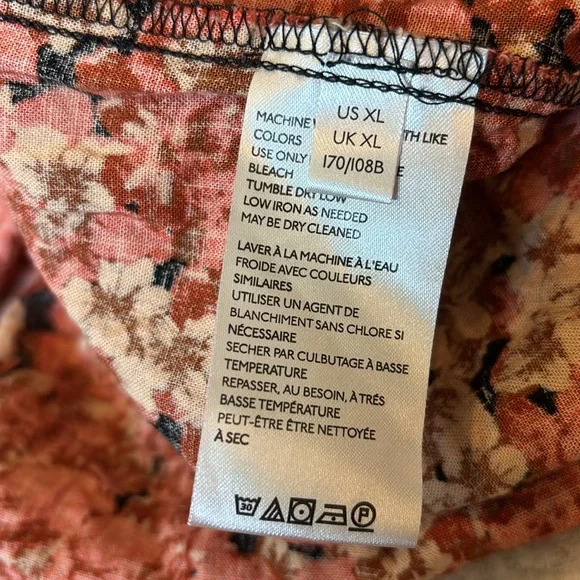 FREE PEOPLE PATTERN PLAY MINI DRESS NIGHT COMBO FLORAL - SZ XL - Picture 7 of 8